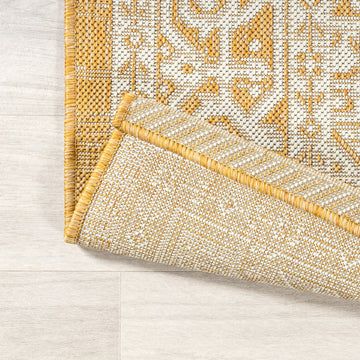 Sinjuri Medallion Textured Weave Indoor/outdoor Area Rug